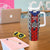 Puerto Rico Tumbler With Handle with Tribal Patterns, Flag Emblem, and Taino Symbol Design