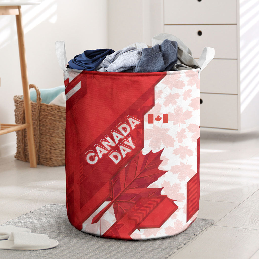 Canada Day Patriotic Maple Leaf Laundry Basket Geometric Rocky Mountain Art Heritage 1867 Graphic