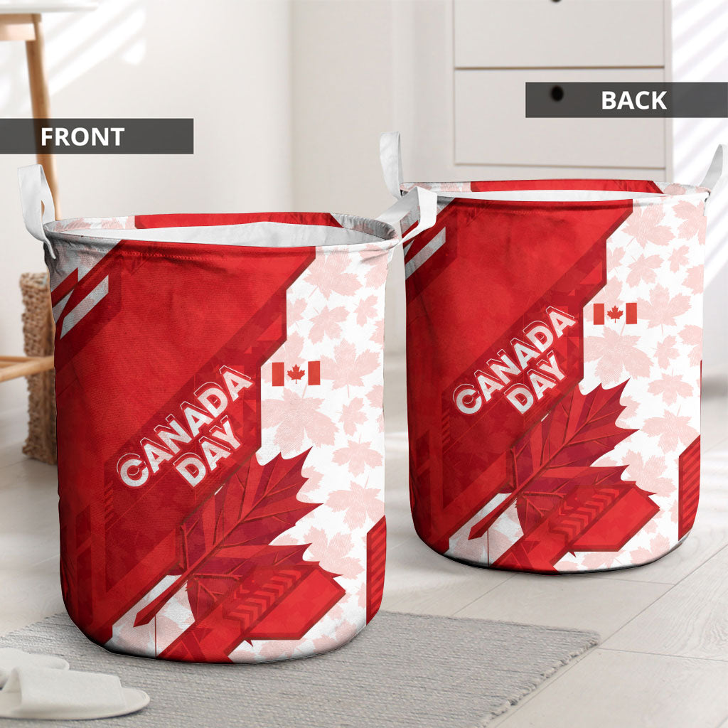 Canada Day Patriotic Maple Leaf Laundry Basket Geometric Rocky Mountain Art Heritage 1867 Graphic