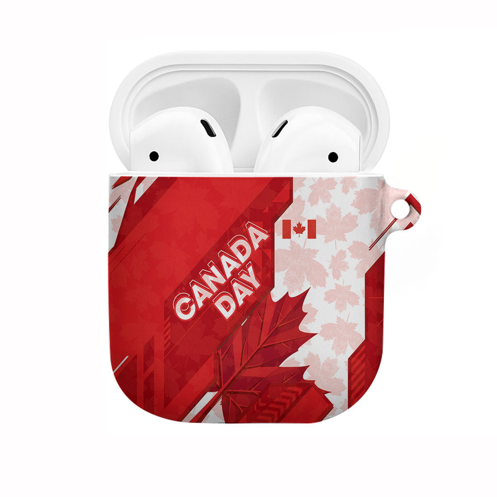 Canada Day Patriotic Maple Leaf AirPods Case Geometric Rocky Mountain Art Heritage 1867 Graphic