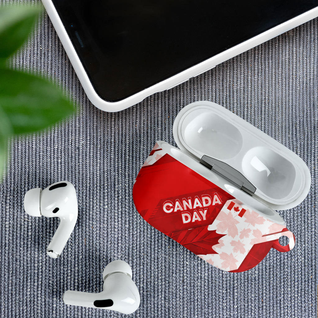 Canada Day Patriotic Maple Leaf AirPods Case Geometric Rocky Mountain Art Heritage 1867 Graphic