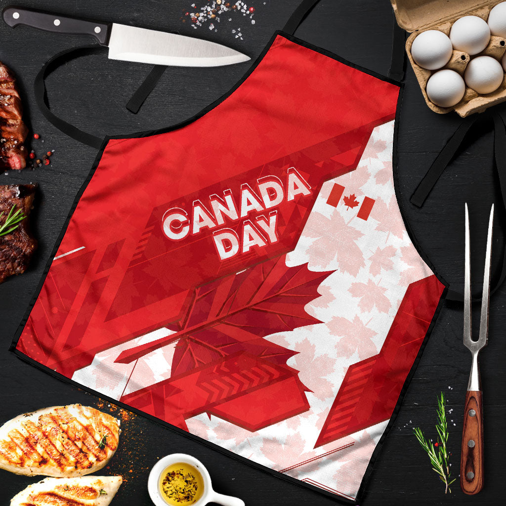 Canada Day Patriotic Maple Leaf Apron Geometric Rocky Mountain Art Heritage 1867 Graphic
