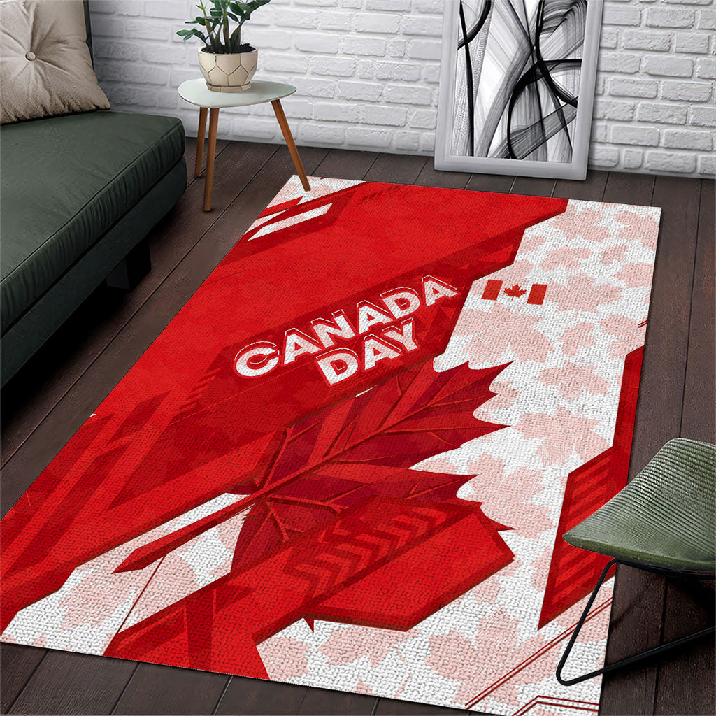 Canada Day Patriotic Maple Leaf Area Rug Geometric Rocky Mountain Art Heritage 1867 Graphic