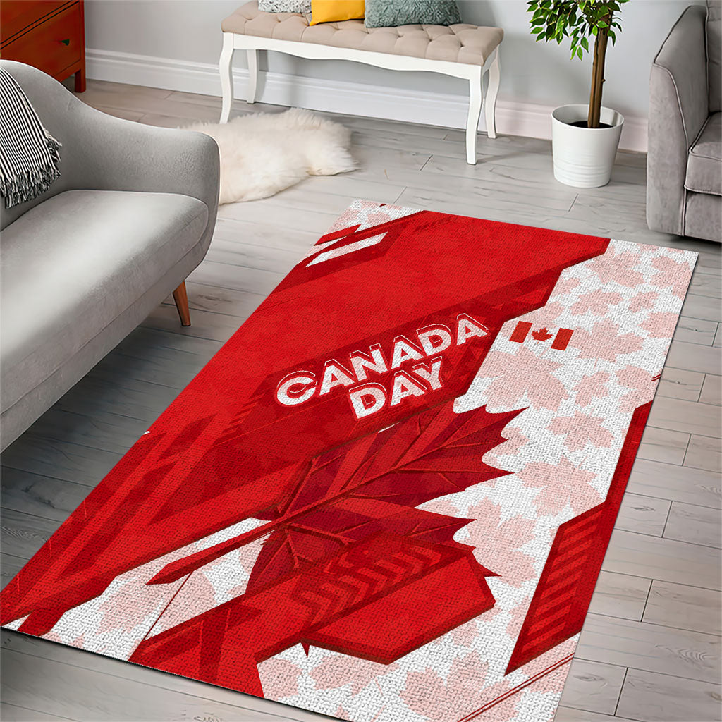 Canada Day Patriotic Maple Leaf Area Rug Geometric Rocky Mountain Art Heritage 1867 Graphic