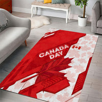 Canada Day Patriotic Maple Leaf Area Rug Geometric Rocky Mountain Art Heritage 1867 Graphic