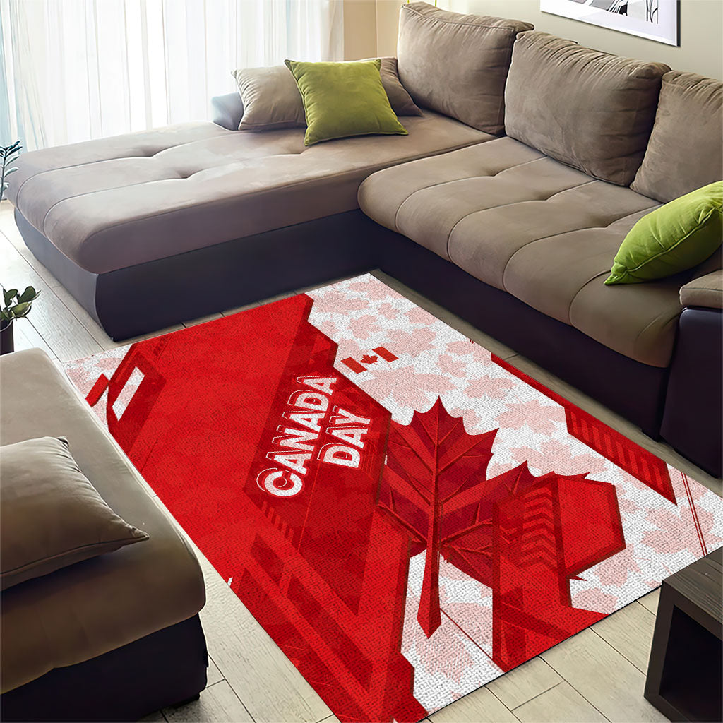 Canada Day Patriotic Maple Leaf Area Rug Geometric Rocky Mountain Art Heritage 1867 Graphic