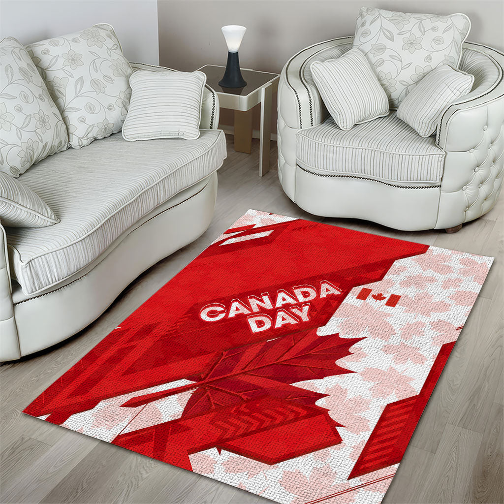 Canada Day Patriotic Maple Leaf Area Rug Geometric Rocky Mountain Art Heritage 1867 Graphic
