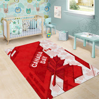 Canada Day Patriotic Maple Leaf Area Rug Geometric Rocky Mountain Art Heritage 1867 Graphic