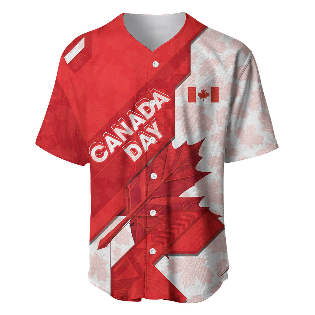 Canada Day Patriotic Maple Leaf Baseball Jersey Geometric Rocky Mountain Art Heritage 1867 Graphic