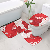 Canada Day Patriotic Maple Leaf Bathroom Set Geometric Rocky Mountain Art Heritage 1867 Graphic