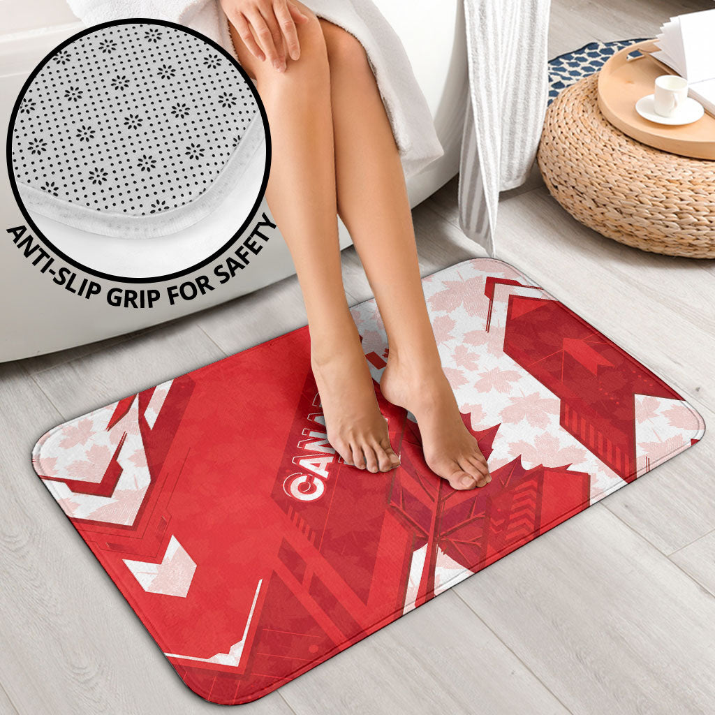 Canada Day Patriotic Maple Leaf Bathroom Set Geometric Rocky Mountain Art Heritage 1867 Graphic