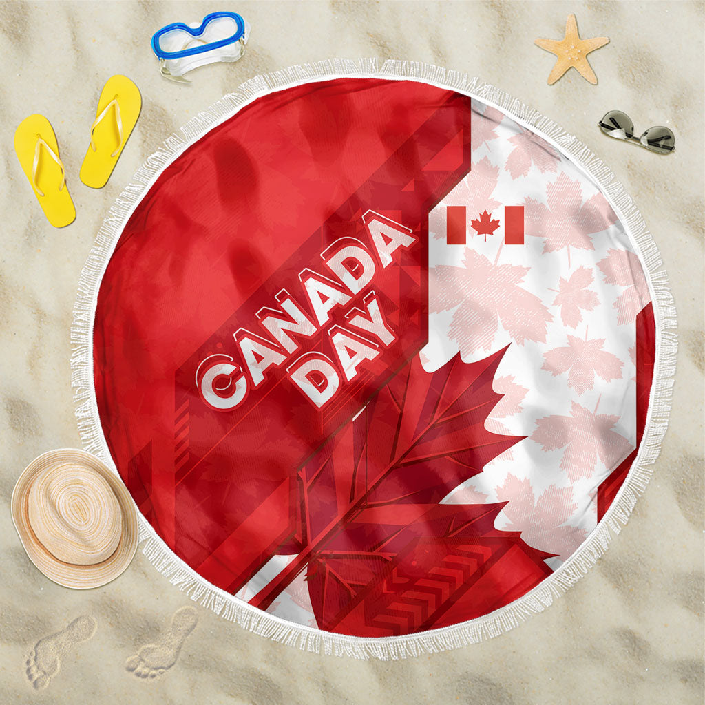 Canada Day Patriotic Maple Leaf Beach Blanket Geometric Rocky Mountain Art Heritage 1867 Graphic