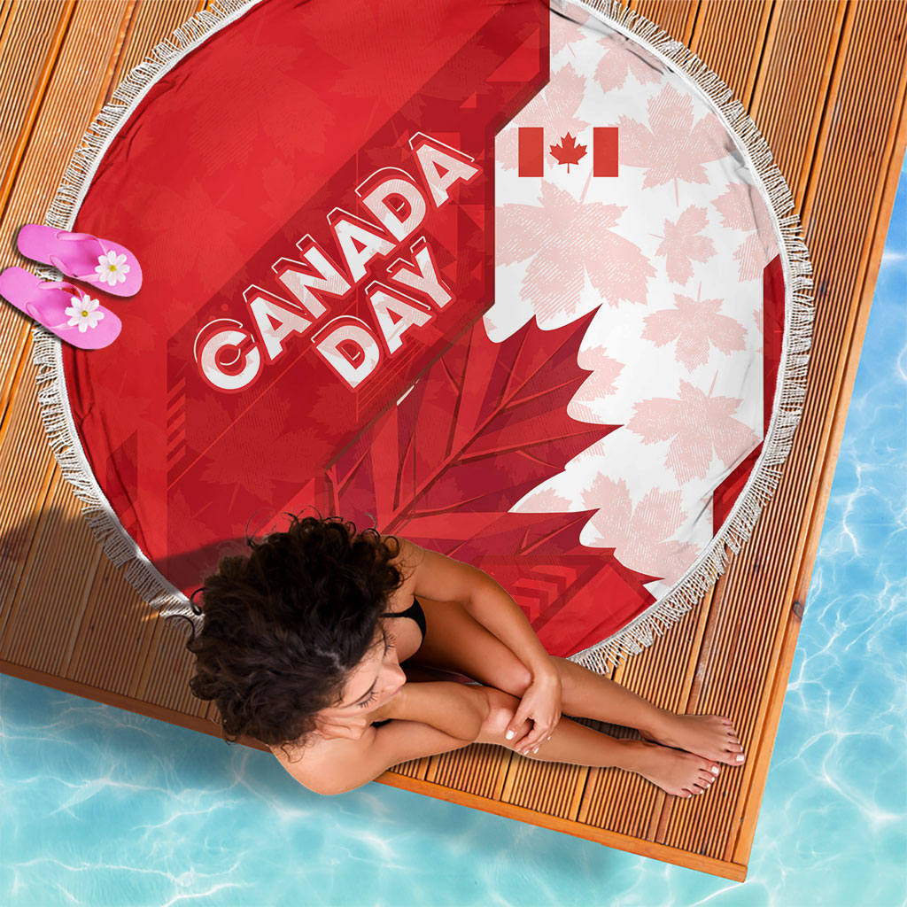 Canada Day Patriotic Maple Leaf Beach Blanket Geometric Rocky Mountain Art Heritage 1867 Graphic
