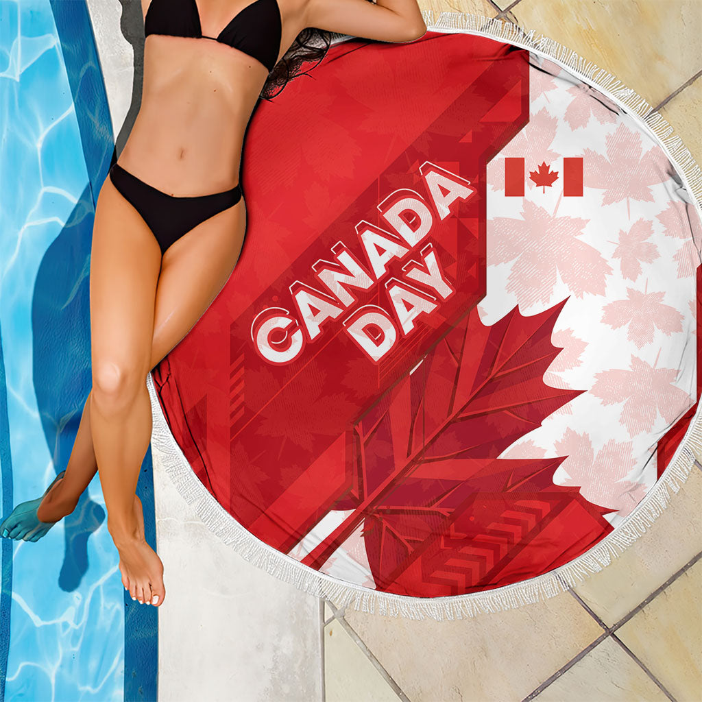 Canada Day Patriotic Maple Leaf Beach Blanket Geometric Rocky Mountain Art Heritage 1867 Graphic