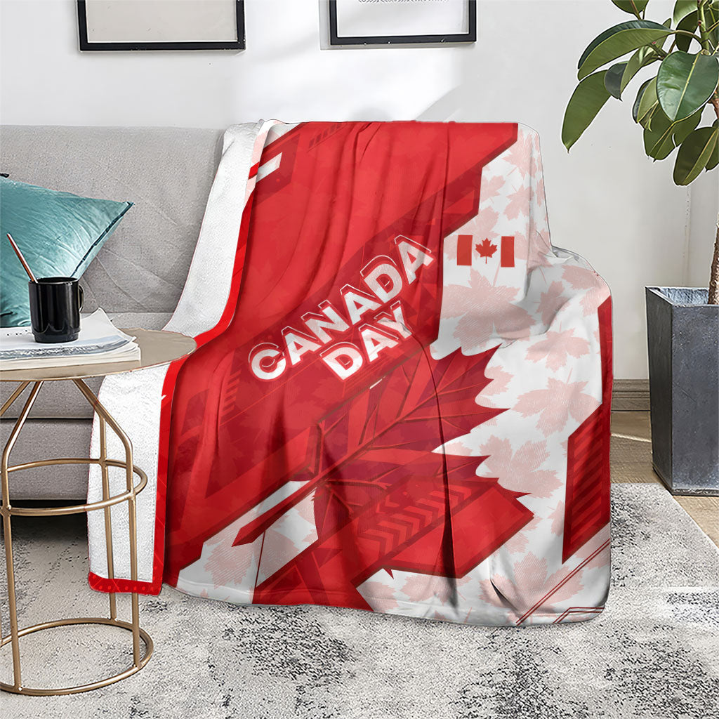 Canada Day Patriotic Maple Leaf Blanket Geometric Rocky Mountain Art Heritage 1867 Graphic