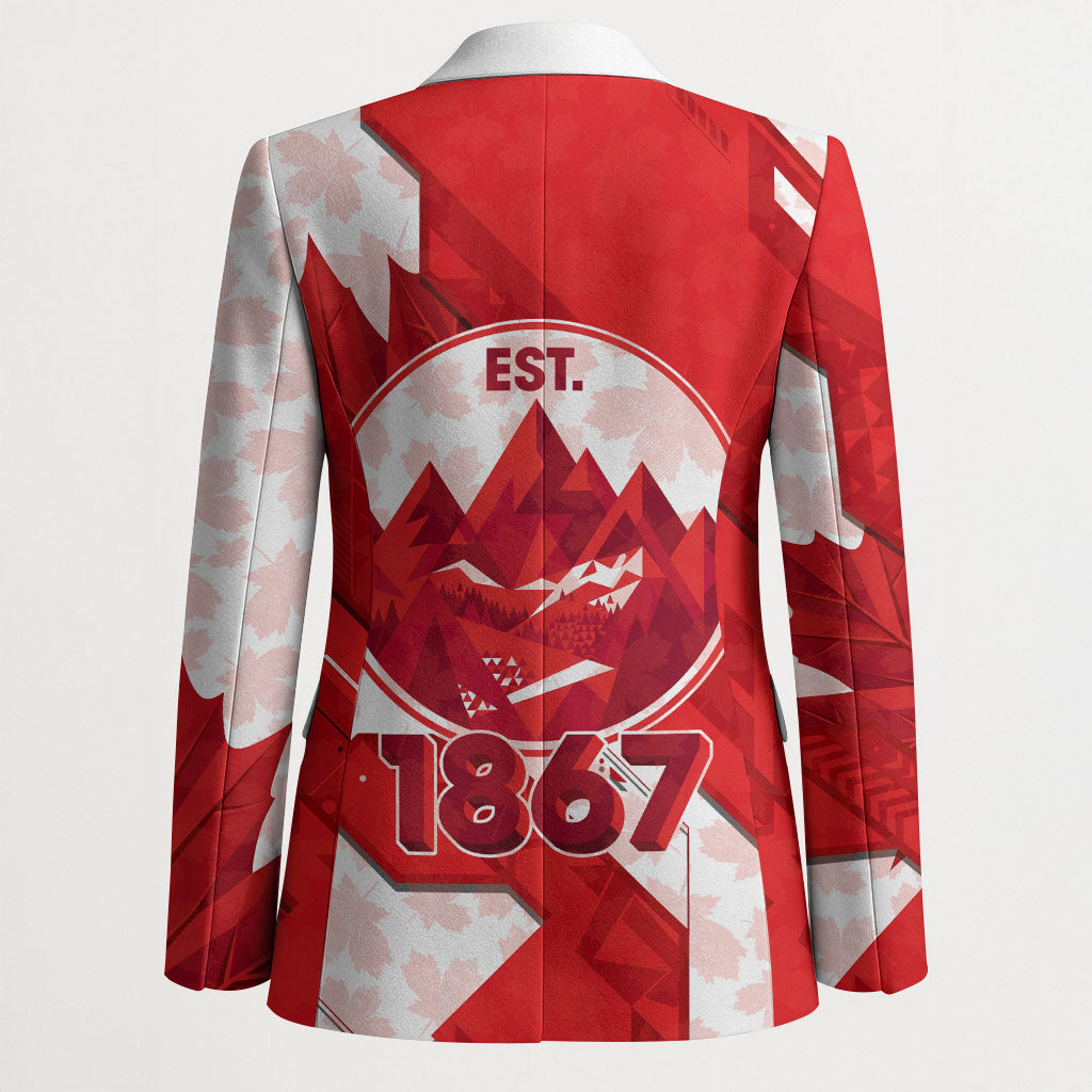 Canada Day Patriotic Maple Leaf Blazer Geometric Rocky Mountain Art Heritage 1867 Graphic