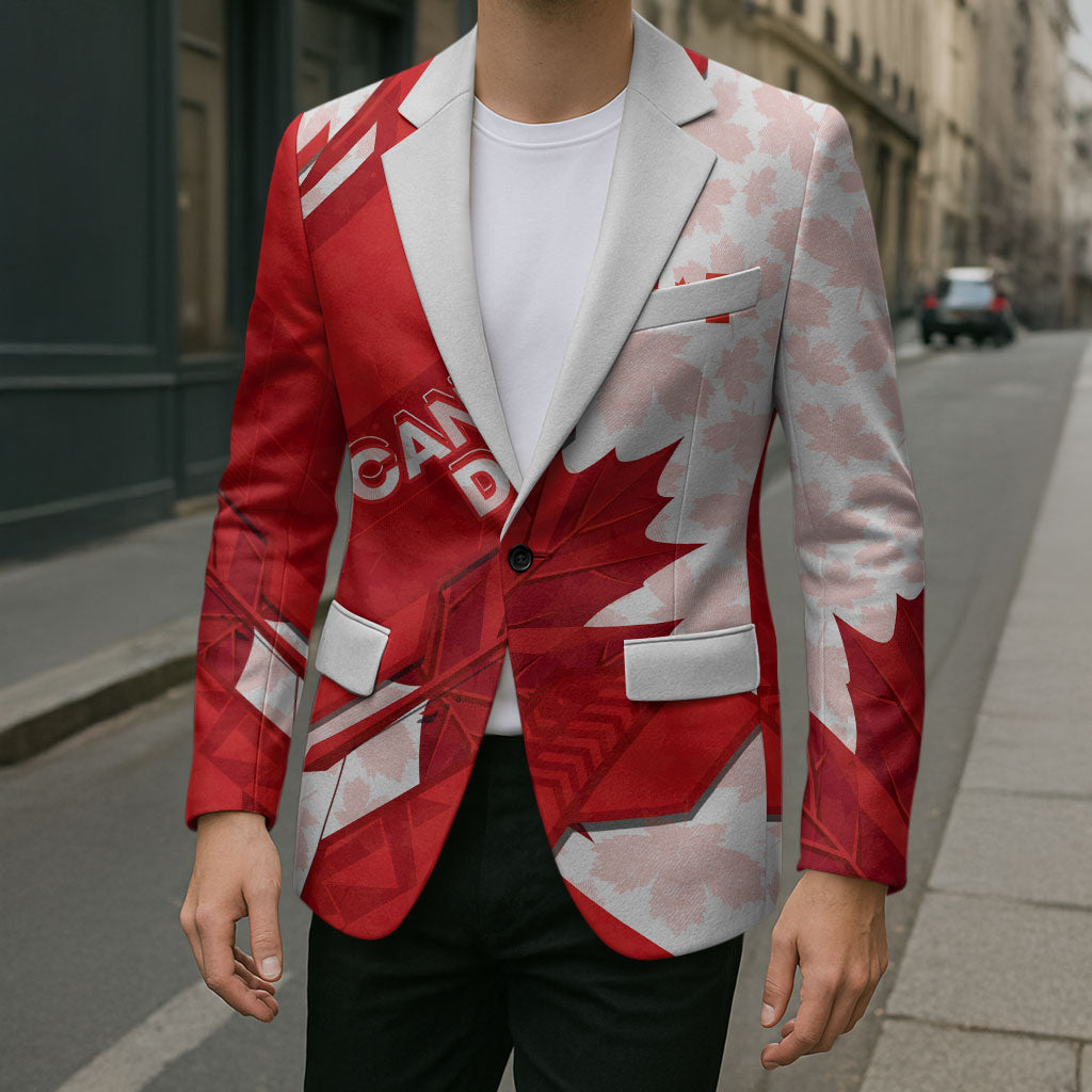 Canada Day Patriotic Maple Leaf Blazer Geometric Rocky Mountain Art Heritage 1867 Graphic