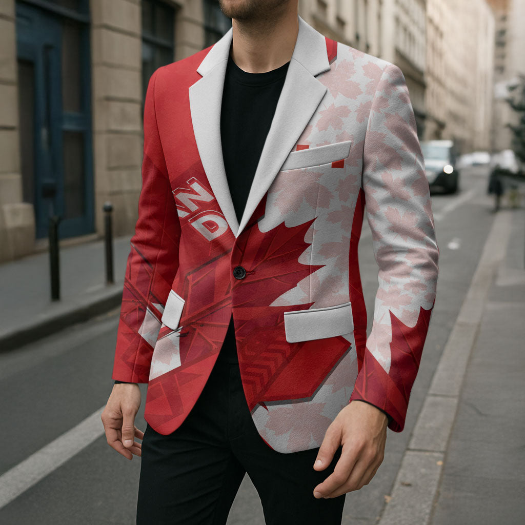 Canada Day Patriotic Maple Leaf Blazer Geometric Rocky Mountain Art Heritage 1867 Graphic