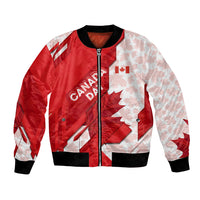 Canada Day Patriotic Maple Leaf Bomber Jacket Geometric Rocky Mountain Art Heritage 1867 Graphic