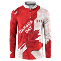 Canada Day Patriotic Maple Leaf Button Sweatshirt Geometric Rocky Mountain Art Heritage 1867 Graphic