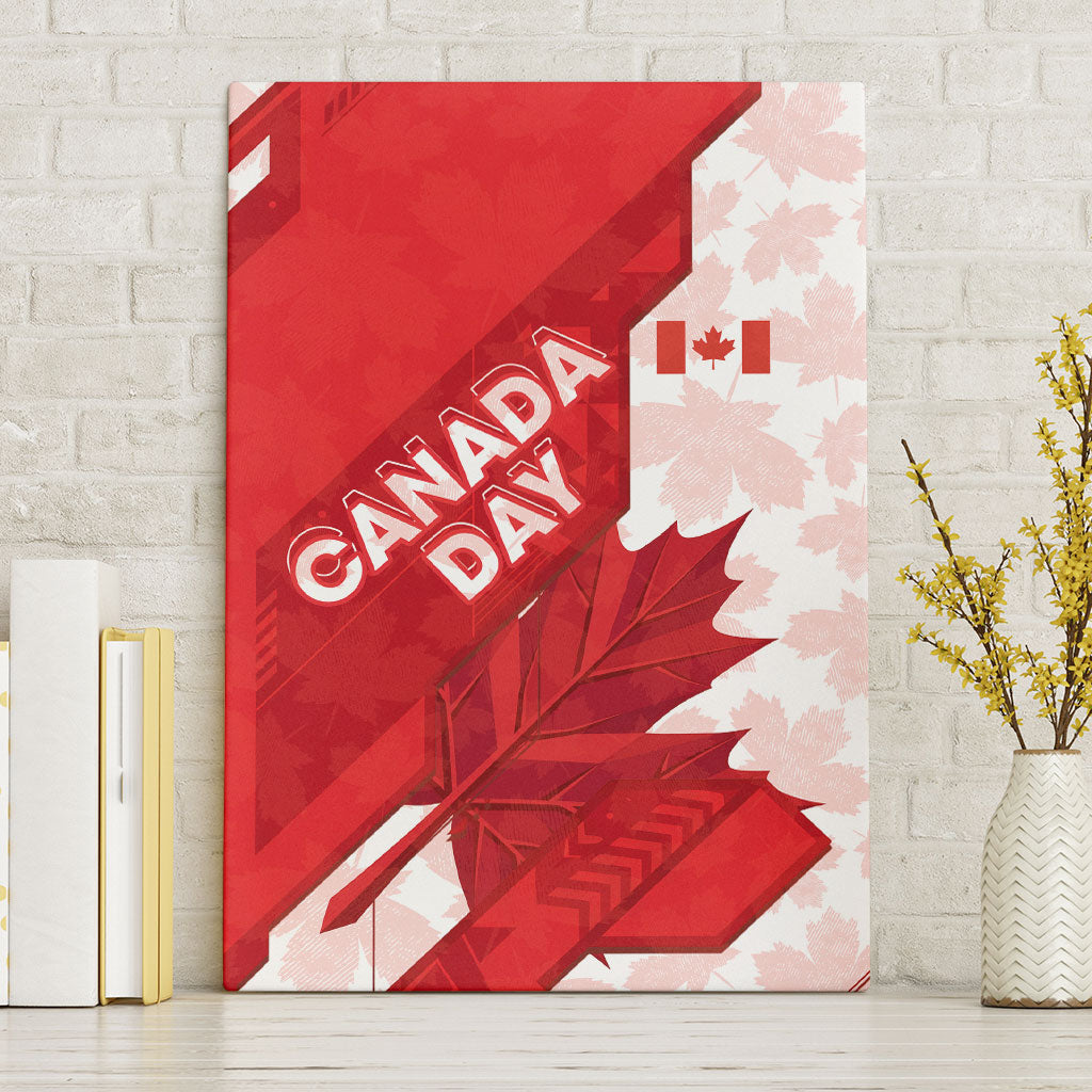 Canada Day Patriotic Maple Leaf Canvas Wall Art Geometric Rocky Mountain Art Heritage 1867 Graphic