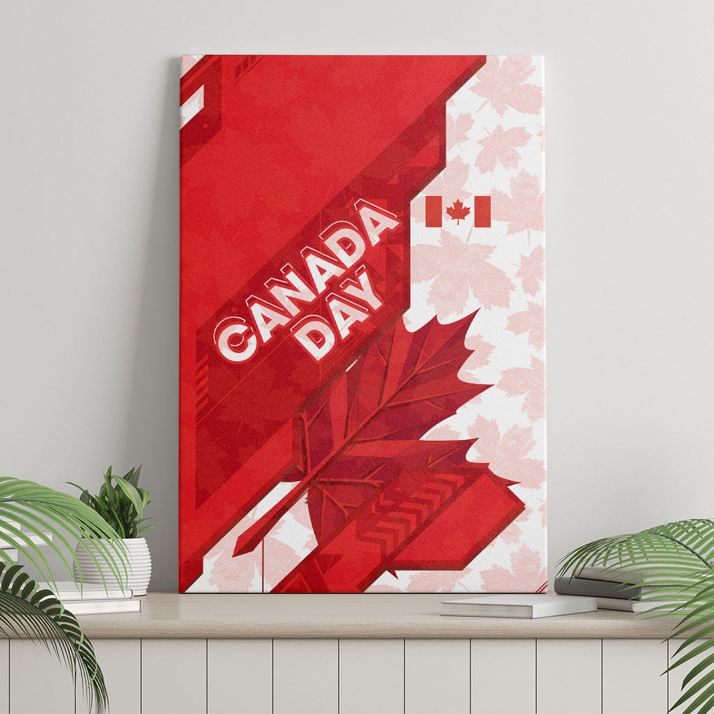 Canada Day Patriotic Maple Leaf Canvas Wall Art Geometric Rocky Mountain Art Heritage 1867 Graphic
