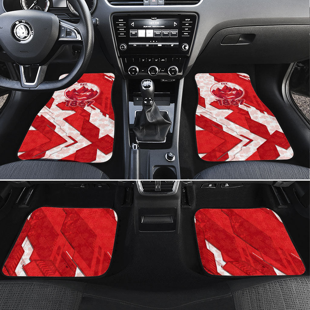Canada Day Patriotic Maple Leaf Car Mats Geometric Rocky Mountain Art Heritage 1867 Graphic