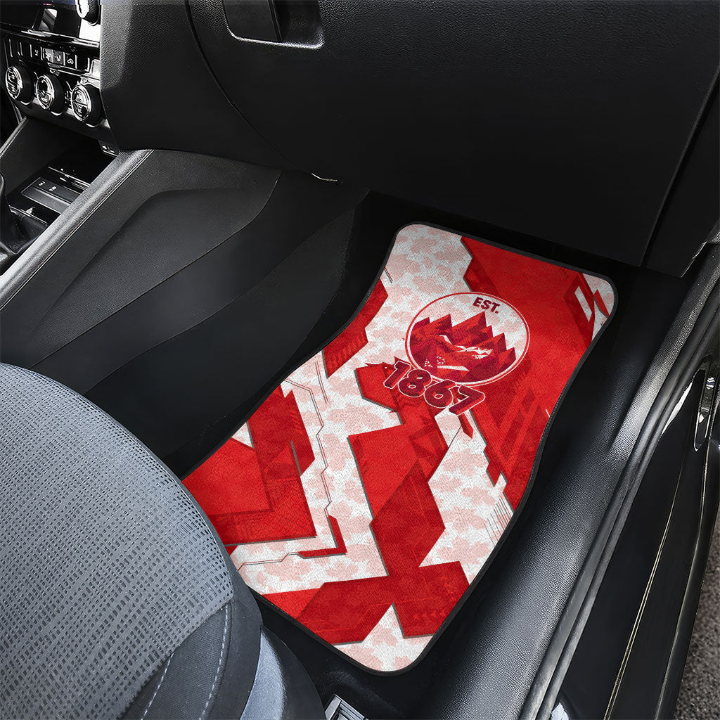 Canada Day Patriotic Maple Leaf Car Mats Geometric Rocky Mountain Art Heritage 1867 Graphic