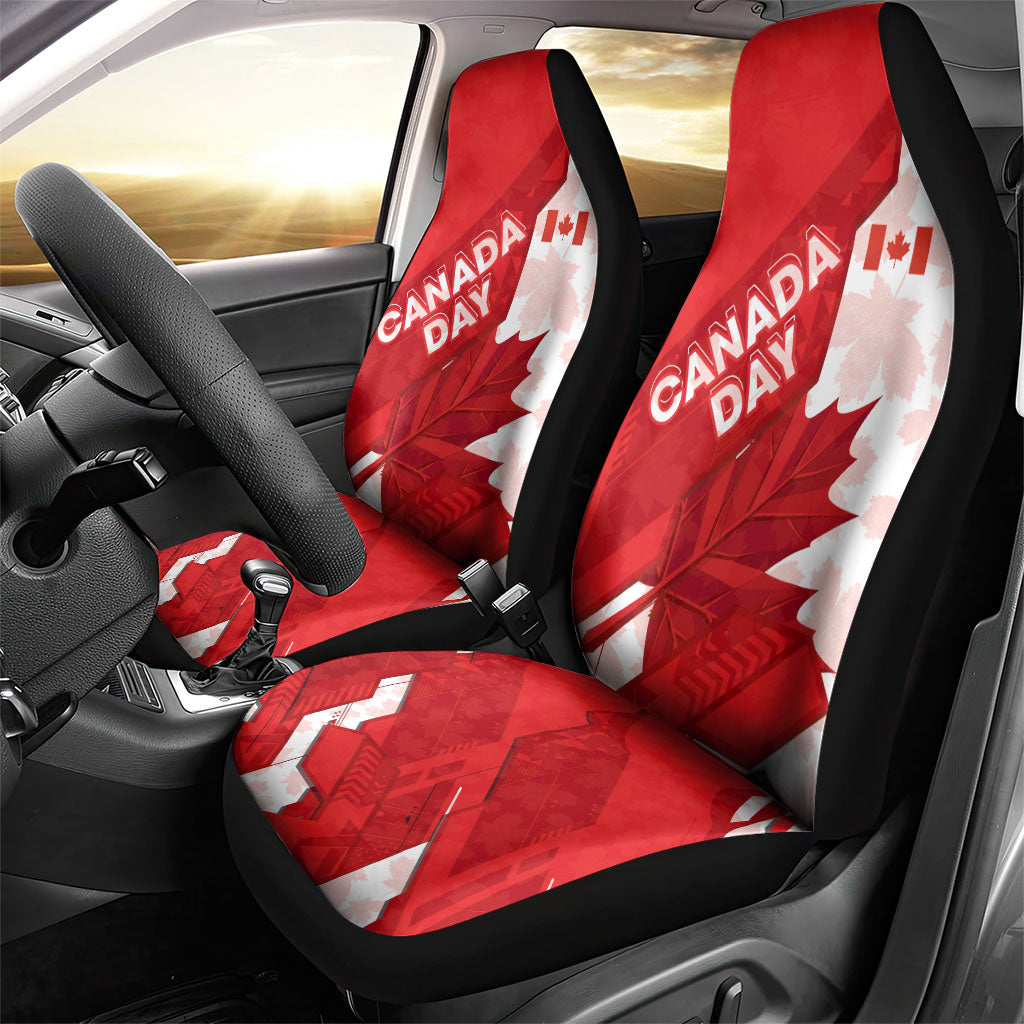 Canada Day Patriotic Maple Leaf Car Seat Cover Geometric Rocky Mountain Art Heritage 1867 Graphic