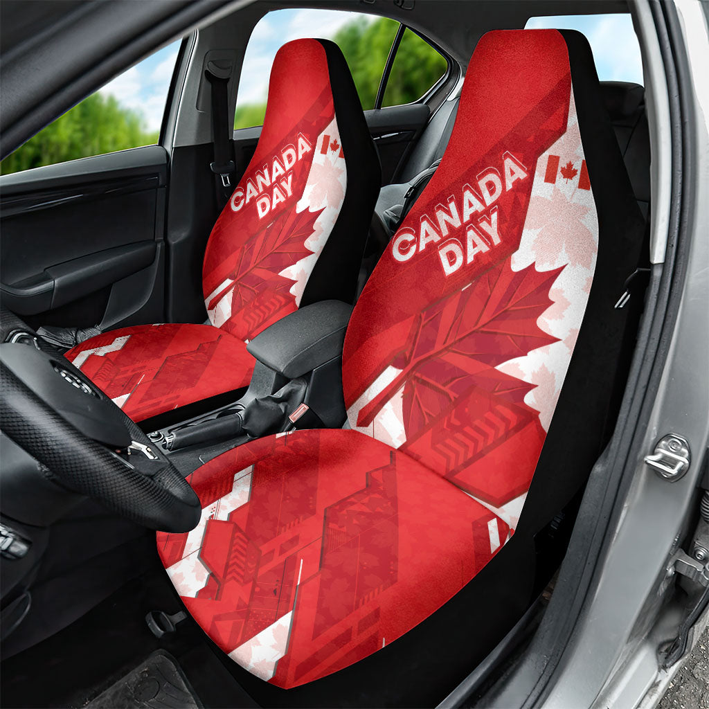 Canada Day Patriotic Maple Leaf Car Seat Cover Geometric Rocky Mountain Art Heritage 1867 Graphic