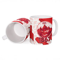 Canada Day Patriotic Maple Leaf Ceramic Mug Geometric Rocky Mountain Art Heritage 1867 Graphic
