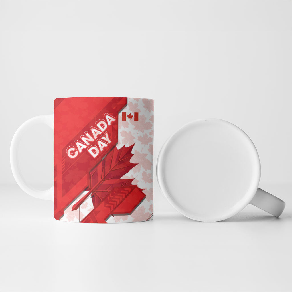 Canada Day Patriotic Maple Leaf Ceramic Mug Geometric Rocky Mountain Art Heritage 1867 Graphic