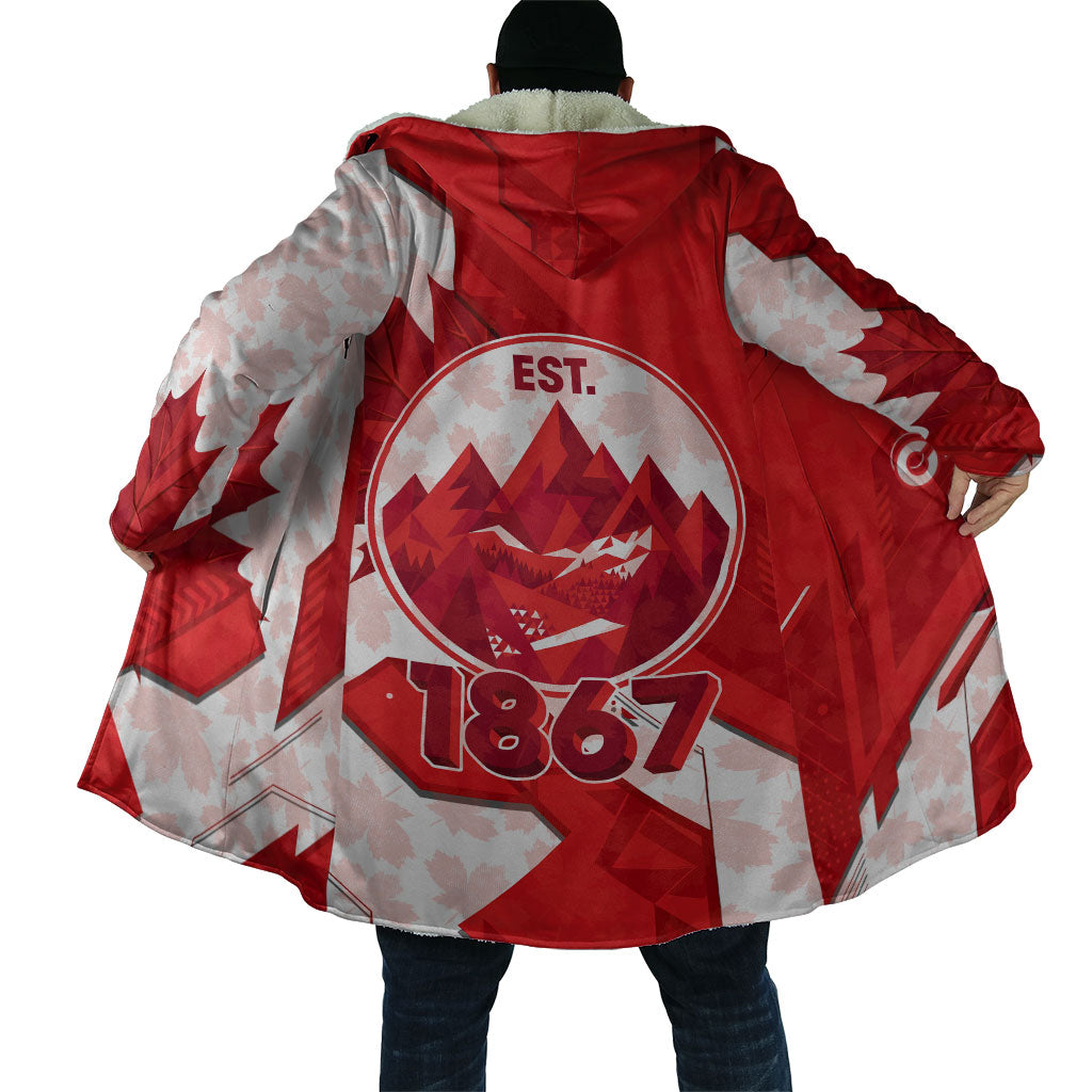 Canada Day Patriotic Maple Leaf Cloak Geometric Rocky Mountain Art Heritage 1867 Graphic