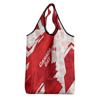 Canada Day Patriotic Maple Leaf Grocery Bag Geometric Rocky Mountain Art Heritage 1867 Graphic