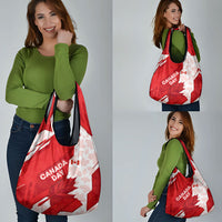 Canada Day Patriotic Maple Leaf Grocery Bag Geometric Rocky Mountain Art Heritage 1867 Graphic