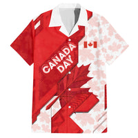 Canada Day Patriotic Maple Leaf Hawaiian Shirt Geometric Rocky Mountain Art Heritage 1867 Graphic