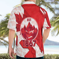 Canada Day Patriotic Maple Leaf Hawaiian Shirt Geometric Rocky Mountain Art Heritage 1867 Graphic