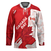 Canada Day Patriotic Maple Leaf Hockey Jersey Geometric Rocky Mountain Art Heritage 1867 Graphic