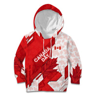 Canada Day Patriotic Maple Leaf Kid Hoodie Geometric Rocky Mountain Art Heritage 1867 Graphic