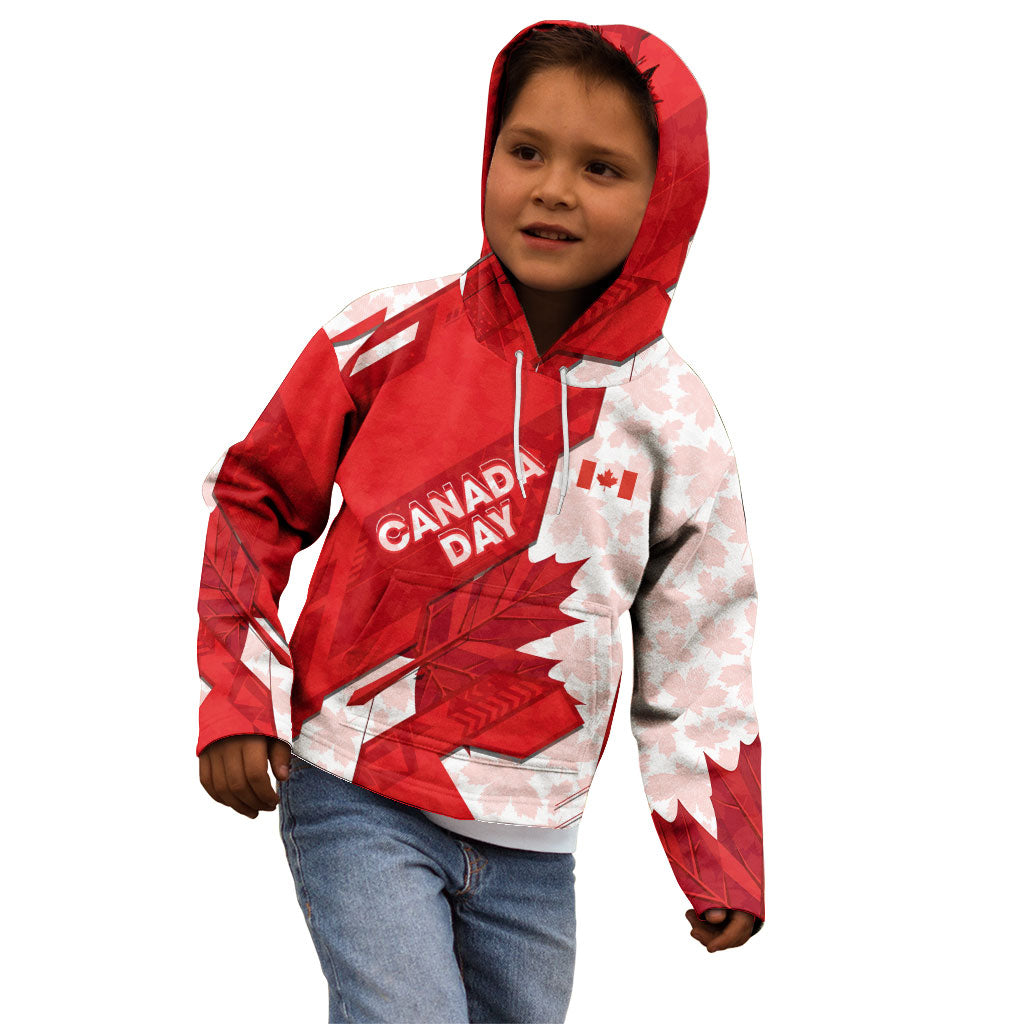 Canada Day Patriotic Maple Leaf Kid Hoodie Geometric Rocky Mountain Art Heritage 1867 Graphic