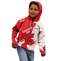 Canada Day Patriotic Maple Leaf Kid Hoodie Geometric Rocky Mountain Art Heritage 1867 Graphic