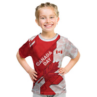 Canada Day Patriotic Maple Leaf Kid T Shirt Geometric Rocky Mountain Art Heritage 1867 Graphic