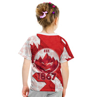 Canada Day Patriotic Maple Leaf Kid T Shirt Geometric Rocky Mountain Art Heritage 1867 Graphic