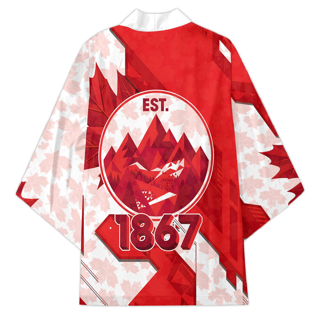 Canada Day Patriotic Maple Leaf Kimono Geometric Rocky Mountain Art Heritage 1867 Graphic