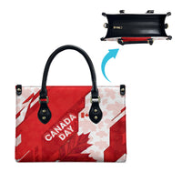 Canada Day Patriotic Maple Leaf Leather Bag Geometric Rocky Mountain Art Heritage 1867 Graphic