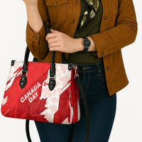 Canada Day Patriotic Maple Leaf Leather Bag Geometric Rocky Mountain Art Heritage 1867 Graphic