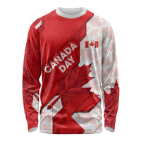 Canada Day Patriotic Maple Leaf Long Sleeve Shirt Geometric Rocky Mountain Art Heritage 1867 Graphic