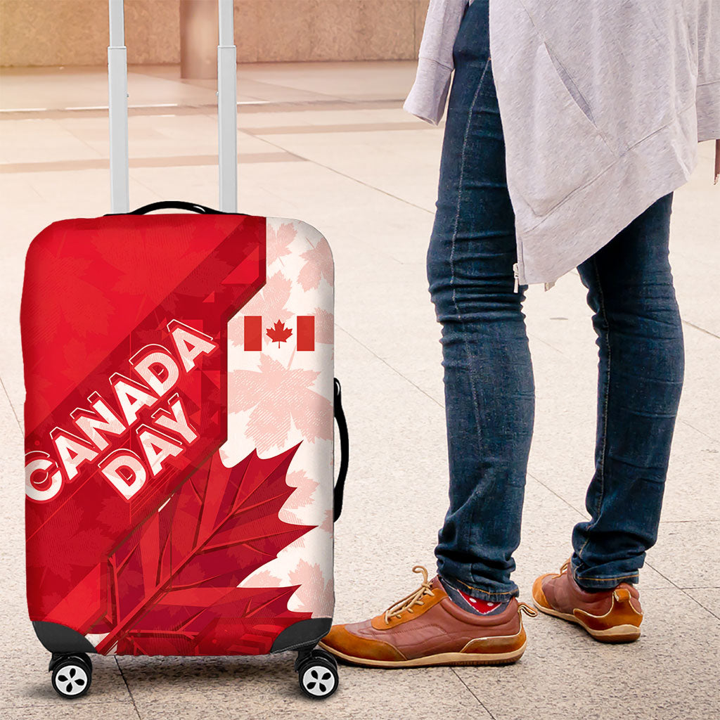 Canada Day Patriotic Maple Leaf Luggage Cover Geometric Rocky Mountain Art Heritage 1867 Graphic