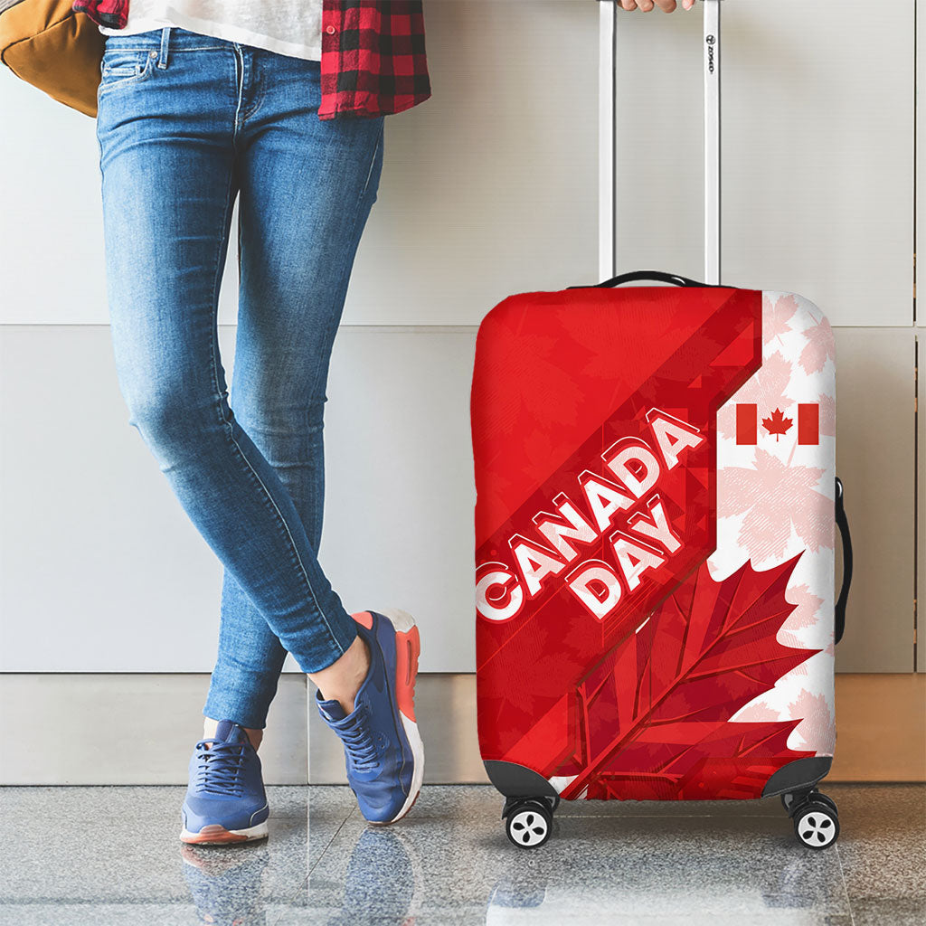 Canada Day Patriotic Maple Leaf Luggage Cover Geometric Rocky Mountain Art Heritage 1867 Graphic