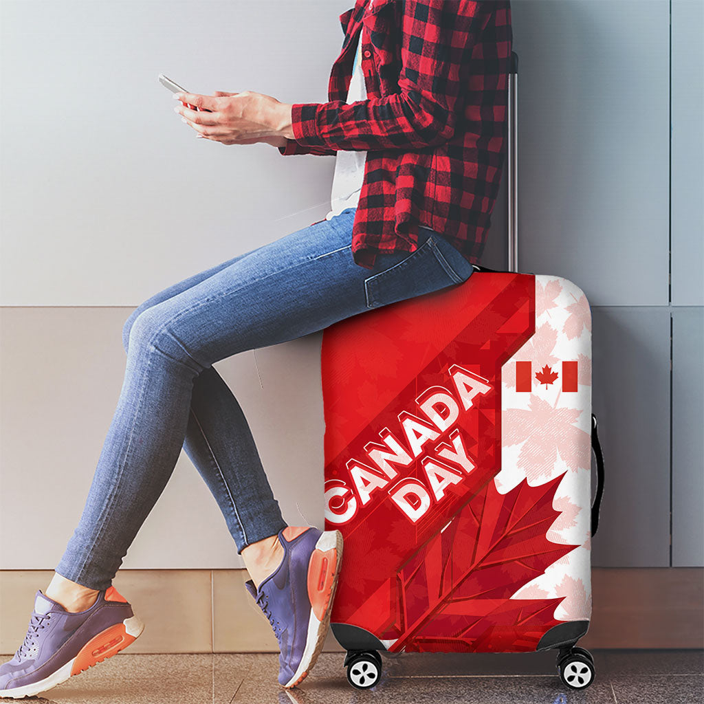 Canada Day Patriotic Maple Leaf Luggage Cover Geometric Rocky Mountain Art Heritage 1867 Graphic